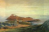 William Trost Richards Canvas Paintings - Fort Dumpling, Jamestown